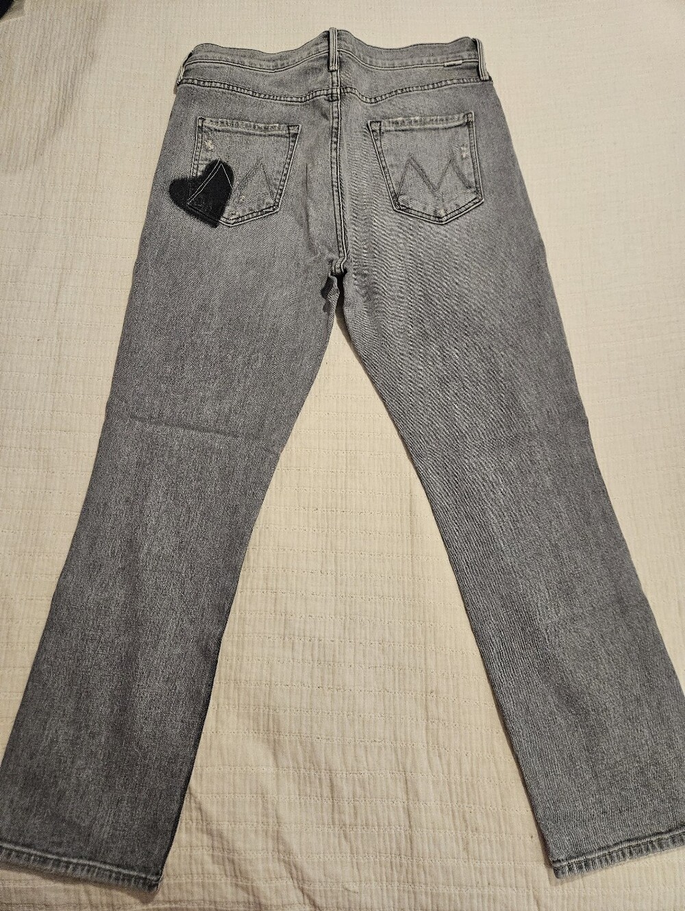 RARE Mother Superior High Waisted Jeans Button Fly Dazzler Ankle Gray sz 33 EUC